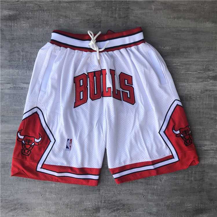 Men NBA 2021 Chicago Bulls White Shorts